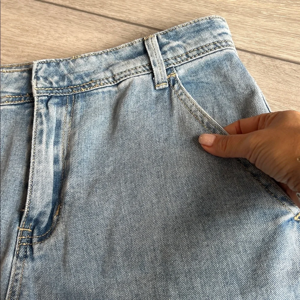 Wayf Denim Blue Wide-Leg trouser style Jeans size small Very - Picture 6 of 8
